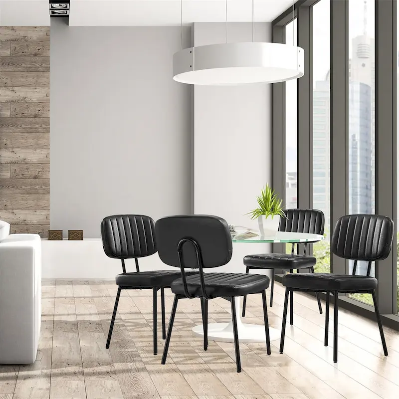 Upholstered Mid Century Modern Kitchen Dining Room Chairs Set of 2