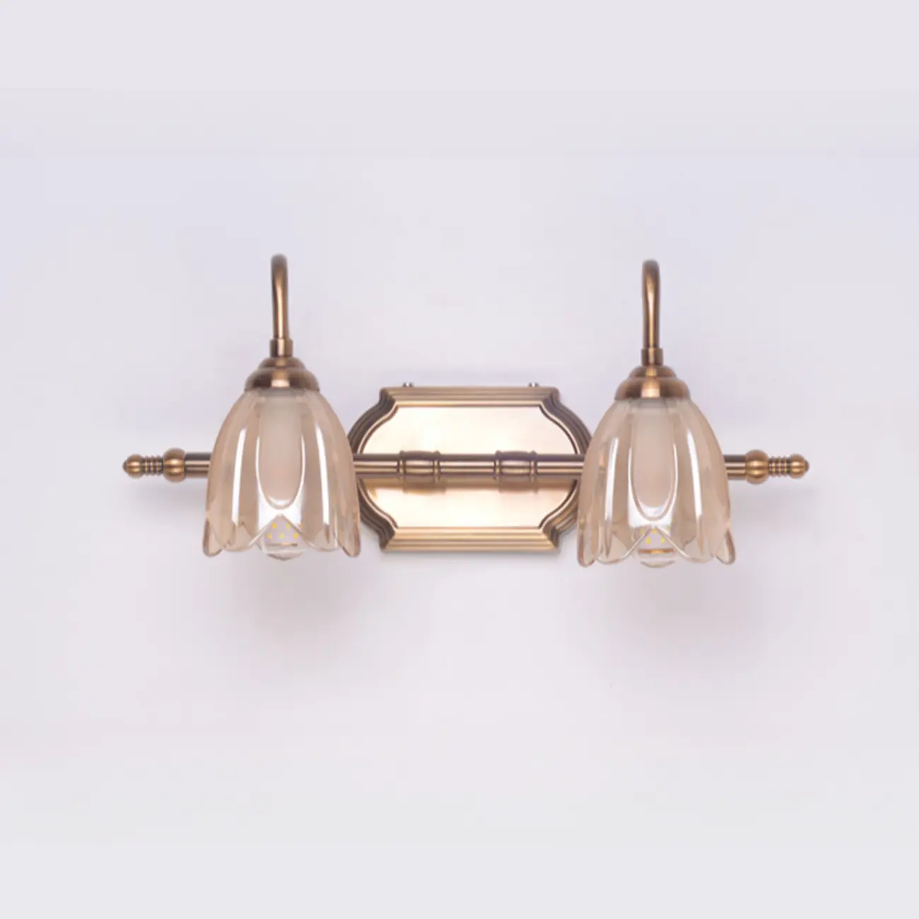Modern Brass 3-Light Geometric Bathroom Vanity Light