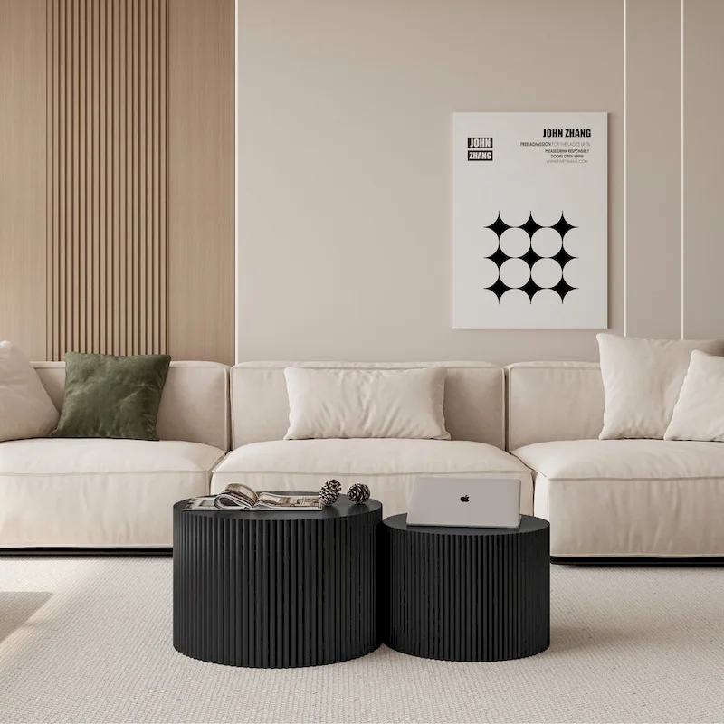 Wave Stripe Nesting Coffee Table Set