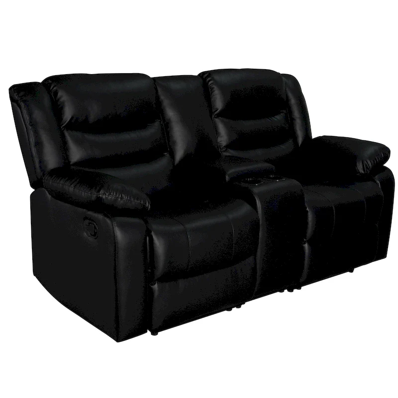 Manual Reclining 3-Piece Living Room Sofa Set - Sofa with Dropdown Table, Loveseat with Console, and Recliner