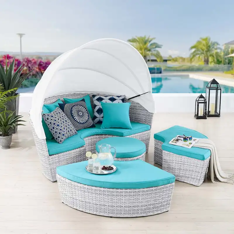 Scottsdale Canopy Sunbrella Outdoor Patio Daybed
