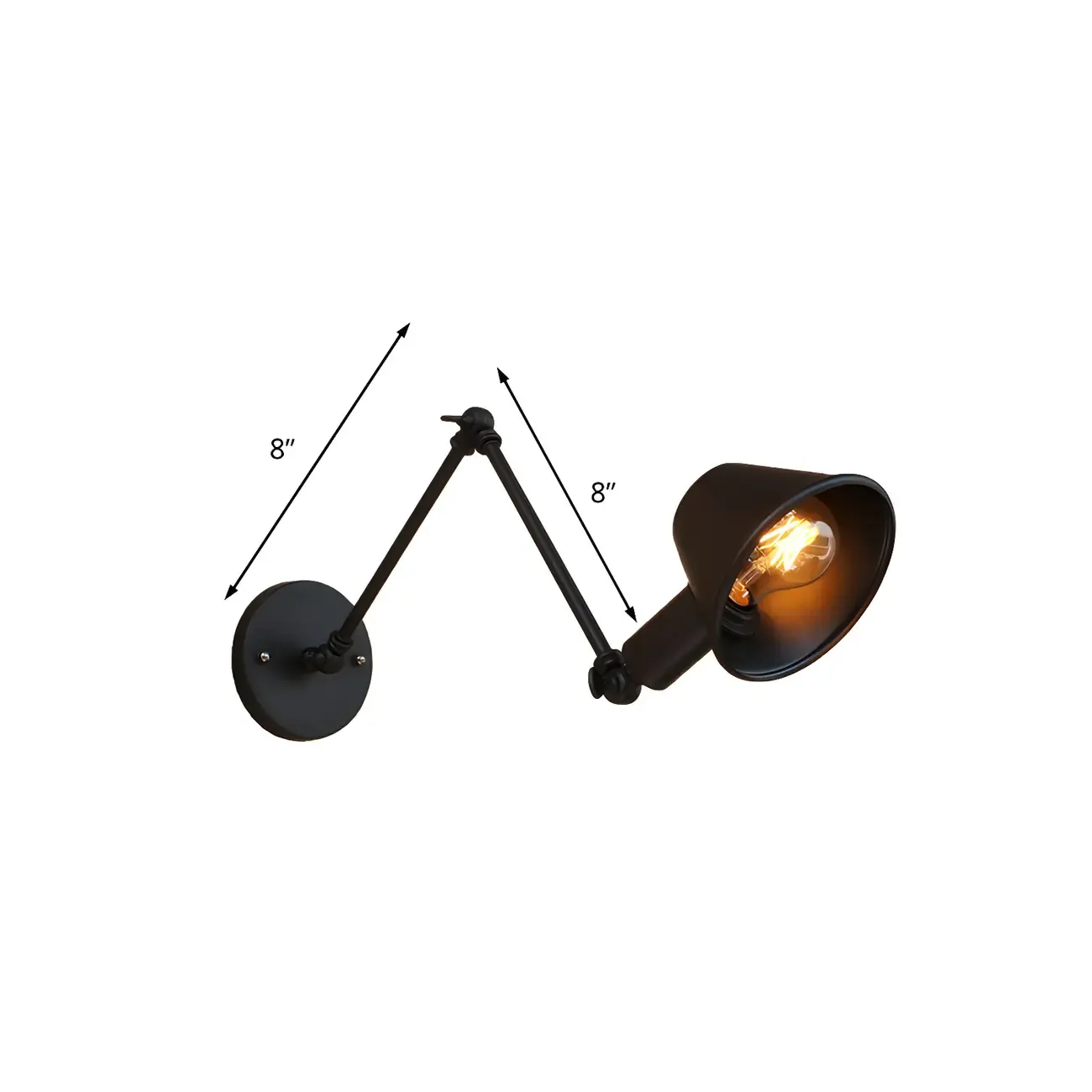 Adjustable Industrial Black  Swing Arm LED Wall Sconce