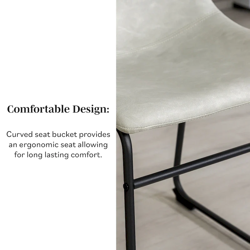 Middlebrook Prusiner Faux Leather Dining Chair (Set of 2)