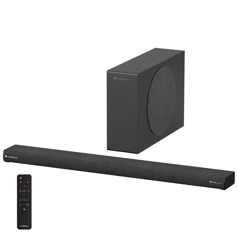 Audiosource 2.1 Soundbar, Wireless Subwoofer w/Dolby Atmos, Bluetooth Streaming for Smart TV AS201