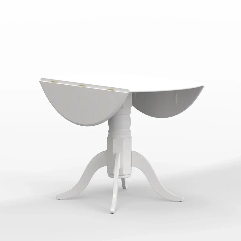 3-Piece Dining Set, 42  Round Drop-Leaf Table and X-Back Chairs