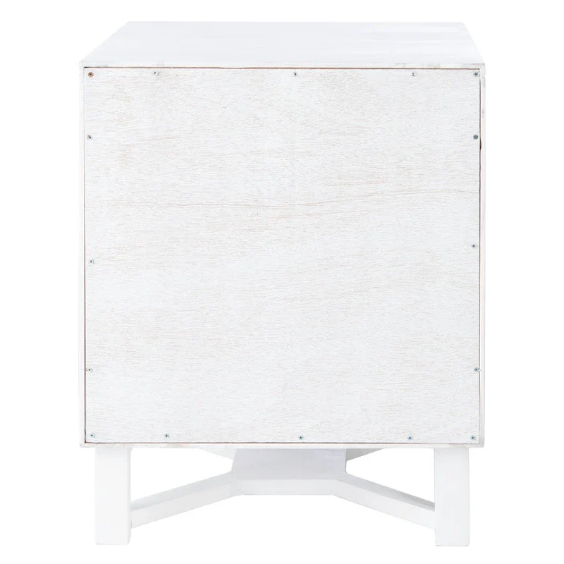Natural / Black / White Rattan 2-Drawer Nightstand