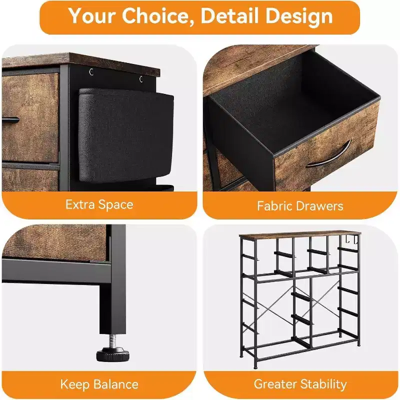 12-Drawer Dresser for Bedroom, Fabric Storage Dresser for Bedroom, Living Room, or Entryway