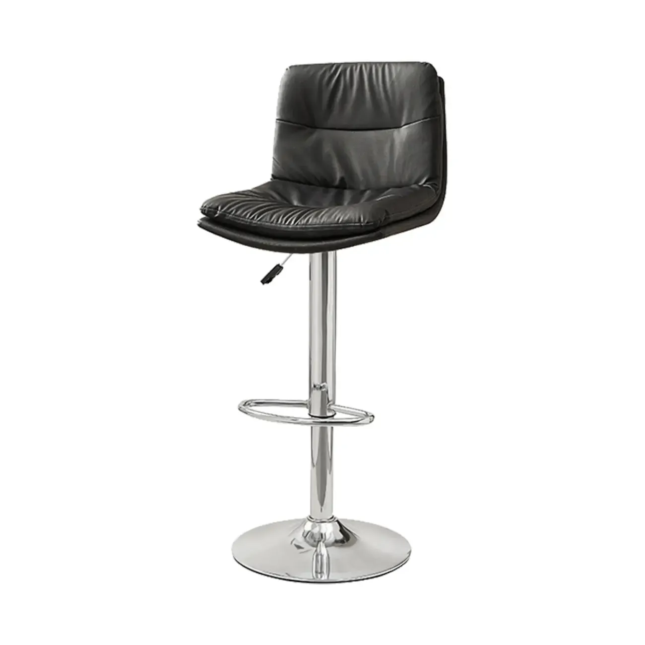 Modern Leather Saddle Swivel Adjustable Bar Stool