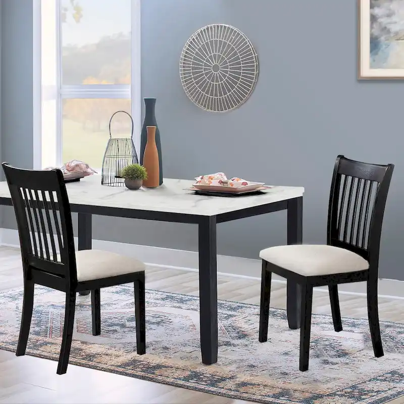 Black Finish Set of 2 Seating Chairs