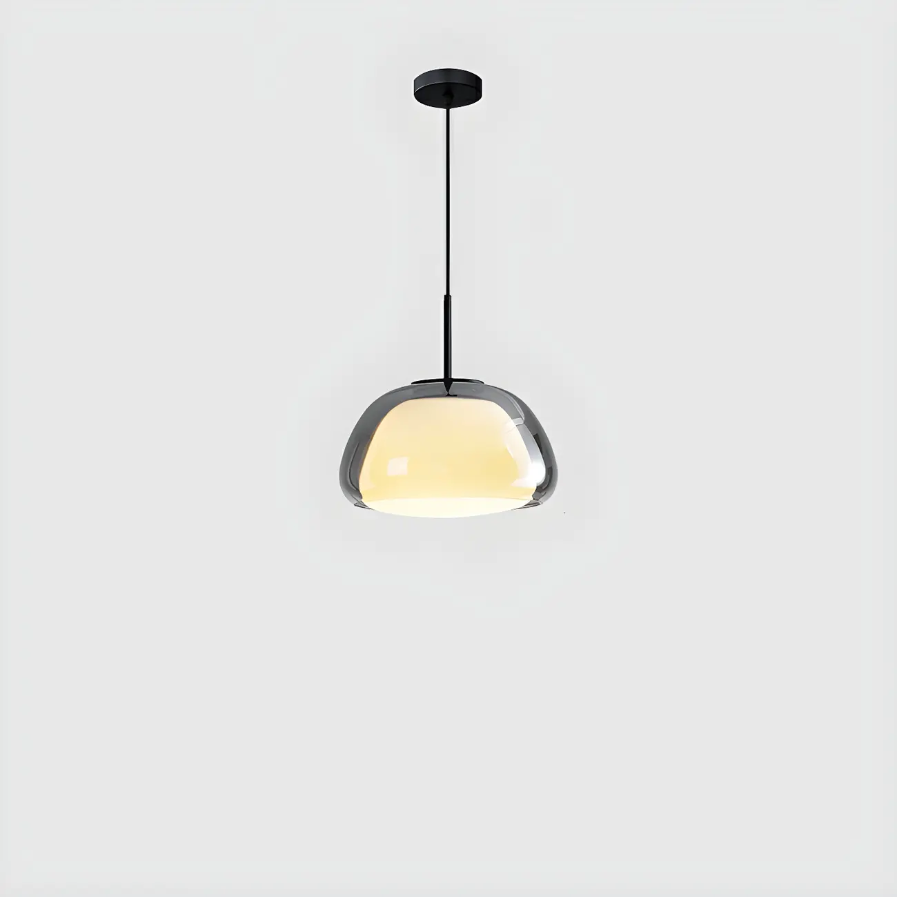 Contemporary Jelly White Glass Dome Pendant Light for Restaurant