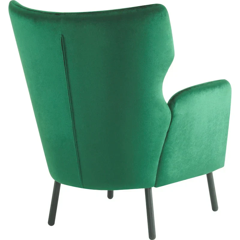 Velvet Wing Back Accent Chair - Single Seat with Pillow