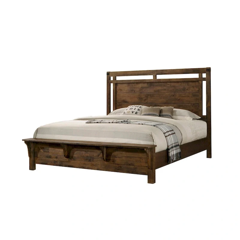 6 Piece Brown Ructic Panel Bedroom Set