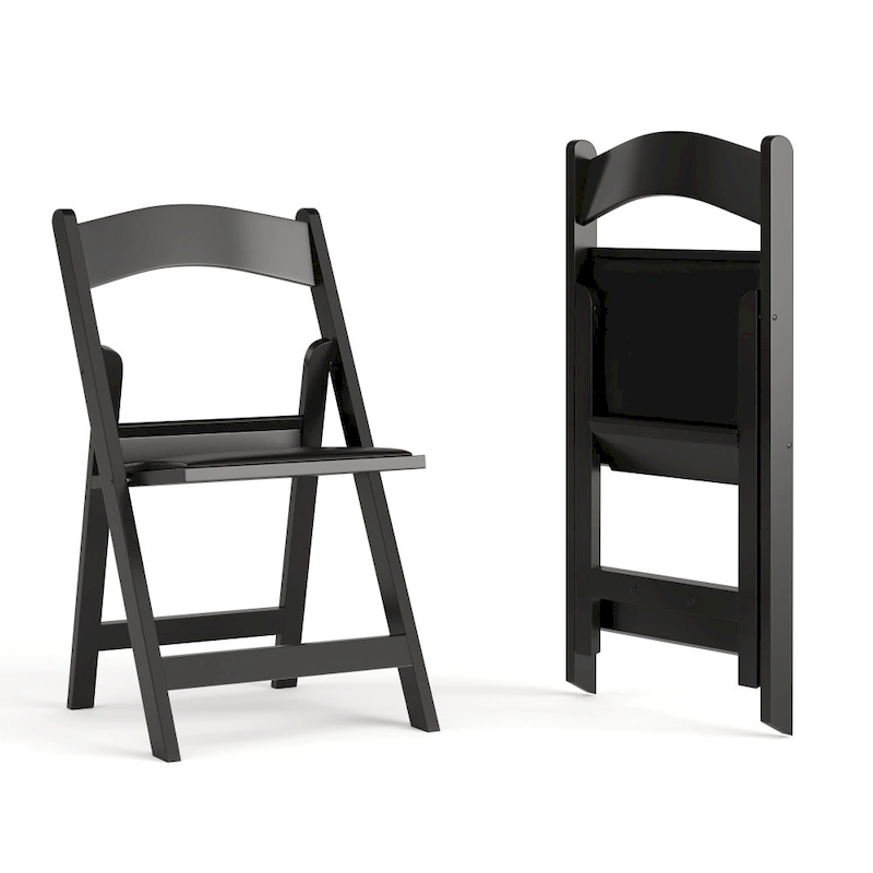 Set of 2 Folding Chairs with Padded Seats - 18D x 17.25W x 30.75H