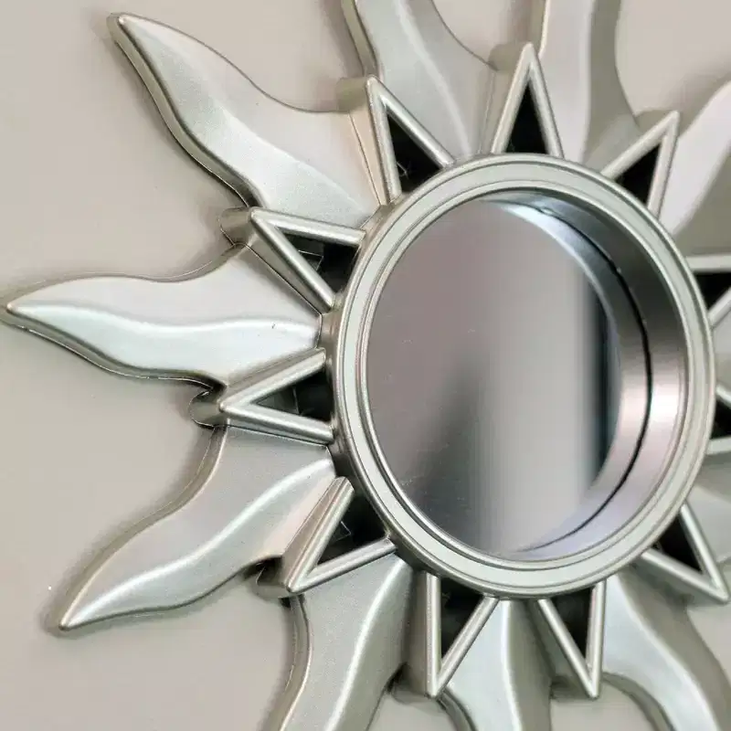 Northlight Set of 3 Mayan Sunburst Matte Silver Round Mirrors 9.5