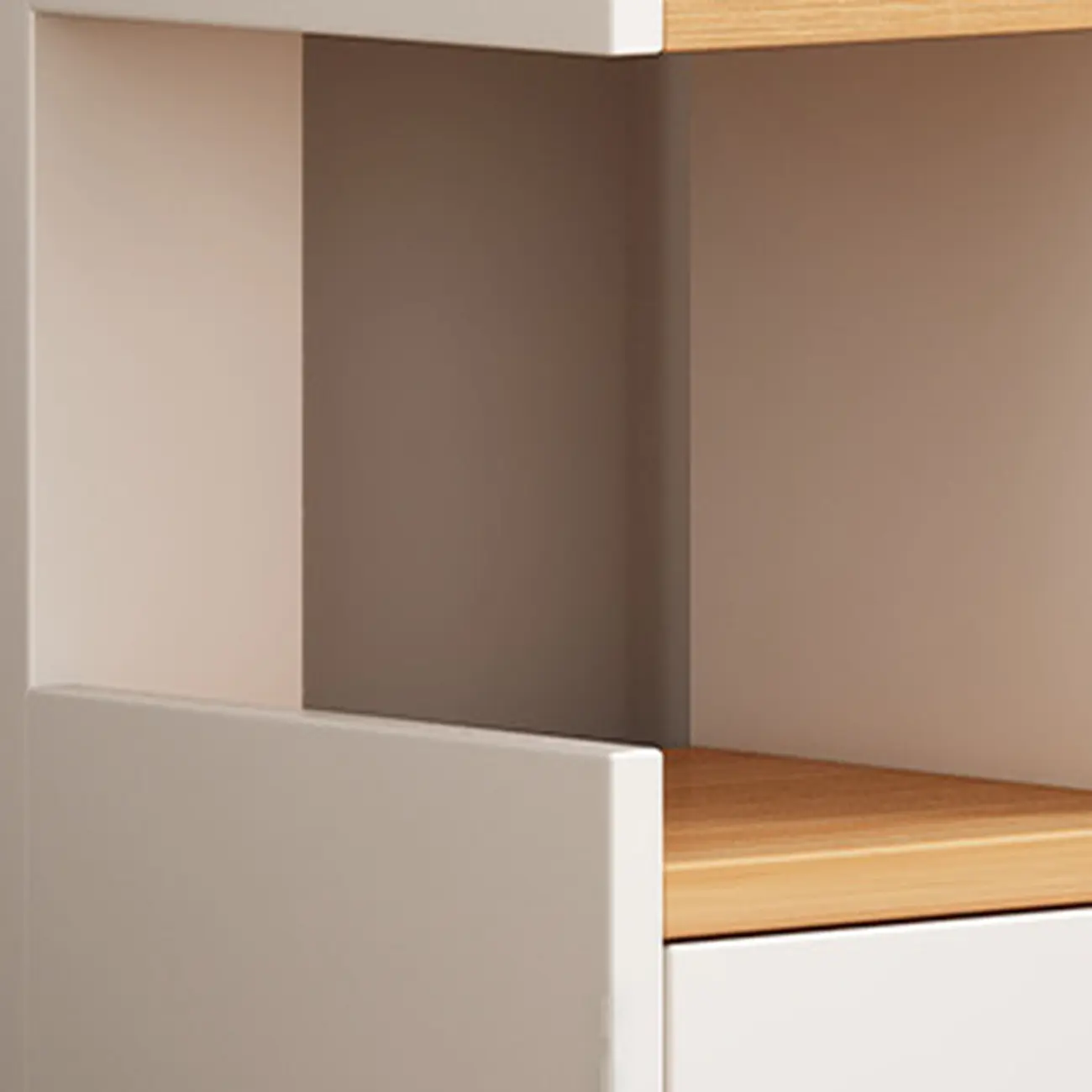 Modern Open Back 9 Shelves White Wooden Bookshelf