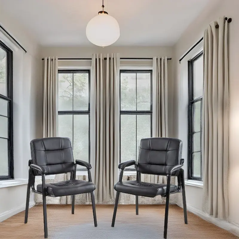 Premium Leather Executive Office Chairs with Padded Armrest