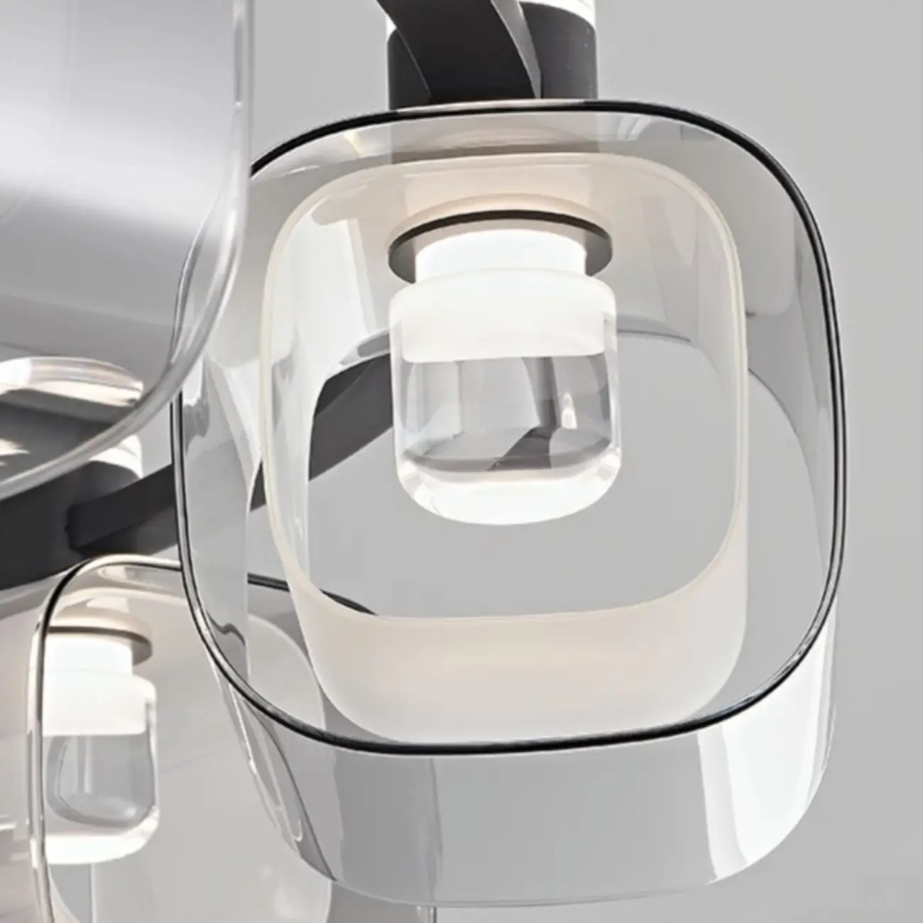 Modern 10-Light Circle Geometric Clear Glass Chandelier