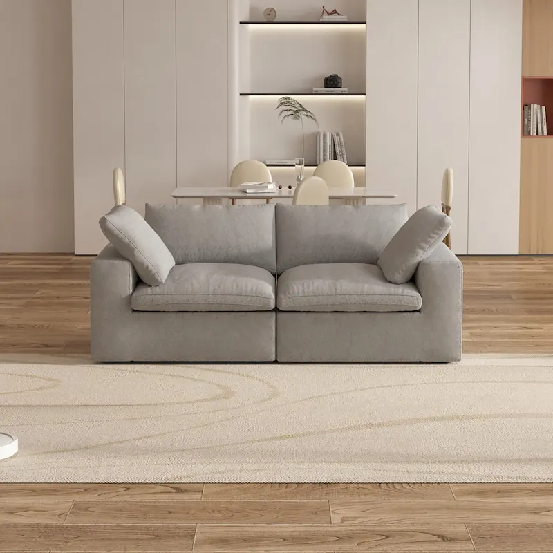 80   Linen Upholstered Loveseat Sofa Sectional Couch