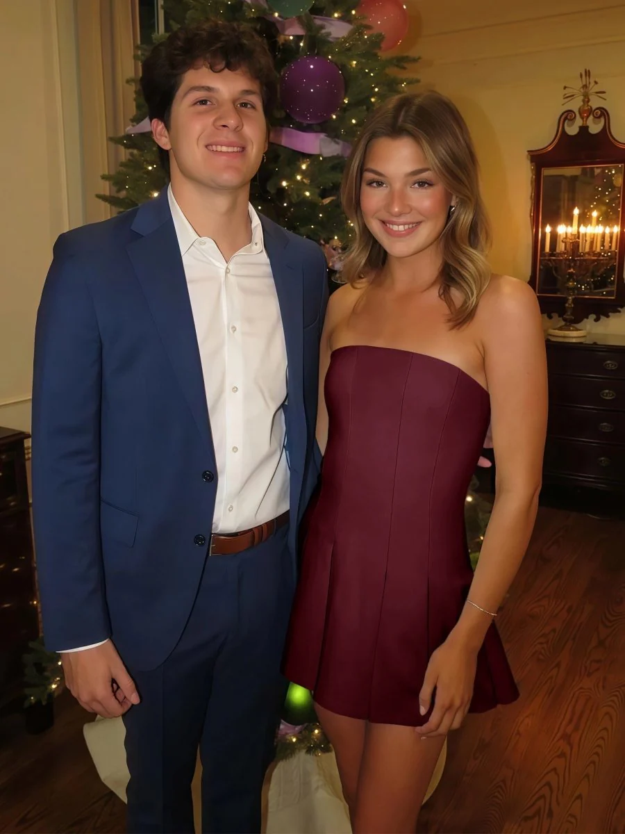 Burgundy - Strapless Satin Pleated A-line Short Homecoming Dress