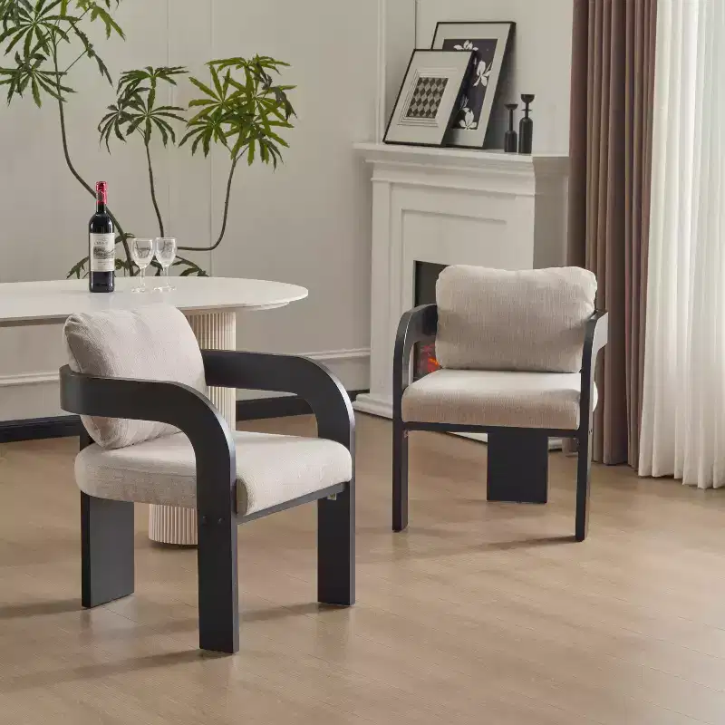Christopher Knight Home Smolder Modern Rubberwood Upholstered Dining Chairs with Pillow Back (Set of 2)
