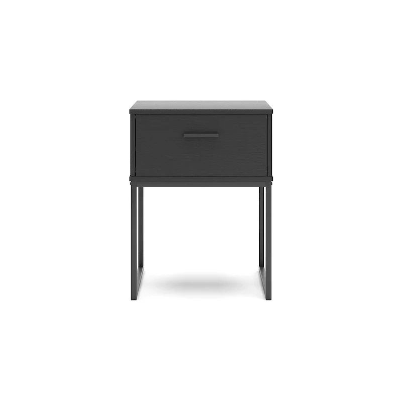 Black Matte Panel Headboard with 2 Nightstands – Full/Queen, 1-Bed Set