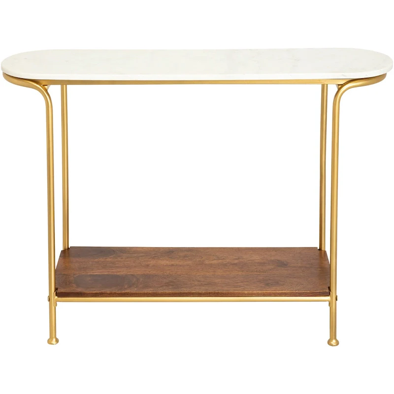 Micheale Marble Mixed Media Modern Console Table - 30H x 43W x 11D
