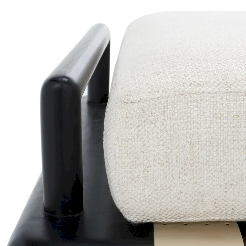 SAFAVIEH Couture Grizelda Teak Cushion Bench - 70 In W x 26 In D x 19 In H - 70Wx26Dx19H