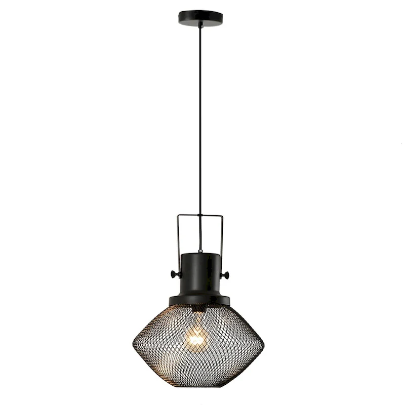 HOMCOM Chandelier Industrial Pendant Light with Adjustable Hanging Chain, Ceiling-Connecting Metal Round Base, Black