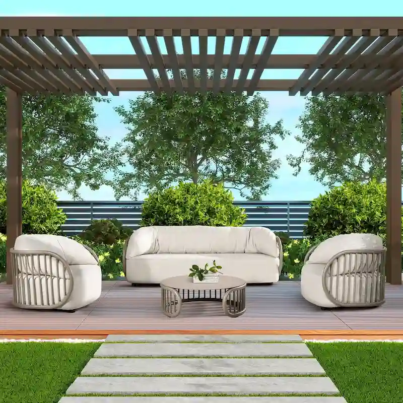 Harper 34.5 Aluminum Patio Round Coffee Table