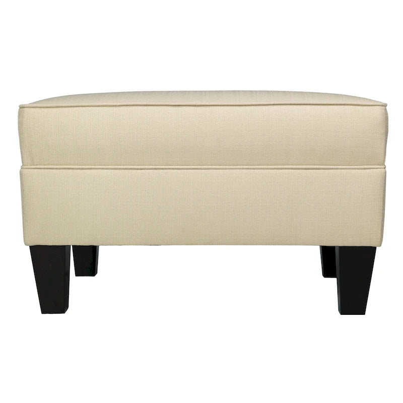MJL Furniture Parker Fabric Upholstered Square Welted Ottoman
