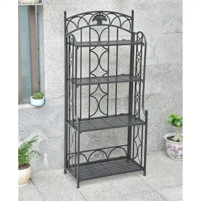 Segovia 4-Tier Iron Folding Bakers Rack