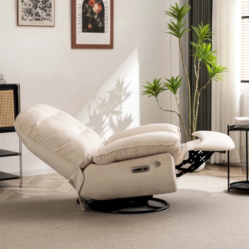 Power Swivel Recliner With USB Charger and Bluetooth Music Player