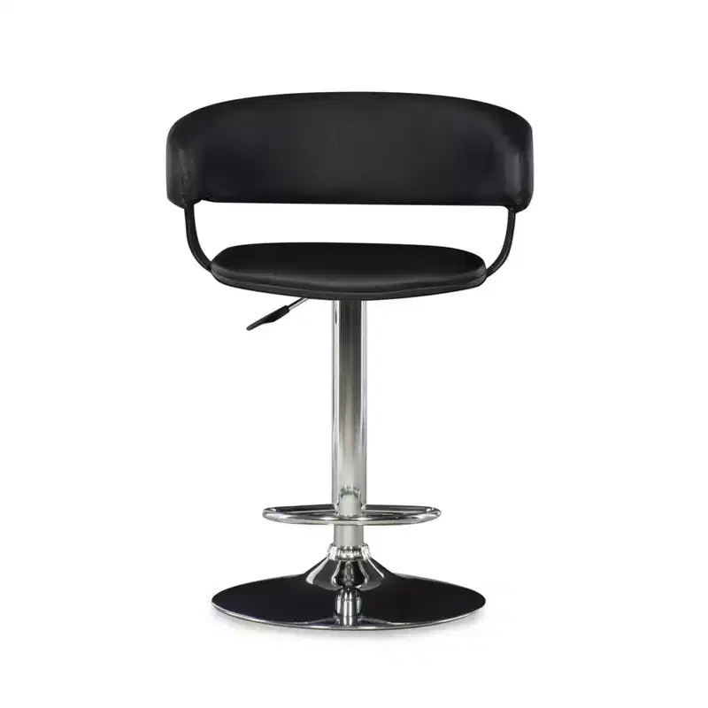 Pallas Adjustable Barrel Back Faux Leather Swivel Seat Barstool Black - Powell Company