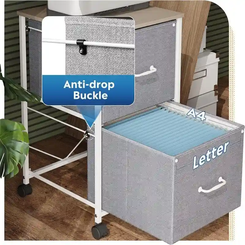 2 Drawer Mobile File Cabinet - 15.7D x 15.4W x 26.8H