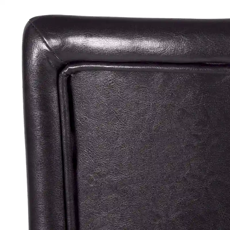 29-inch Luxury Brown Faux Leather Barstool