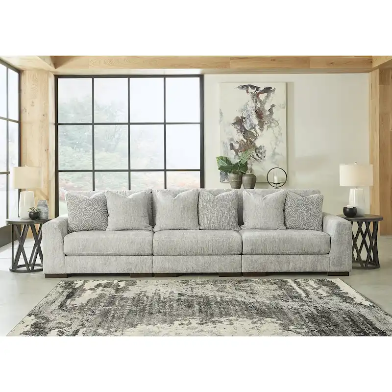 Signature Design by Ashley Regent Park Pewter 3-Piece Sofa - 137W x 44D x 39H