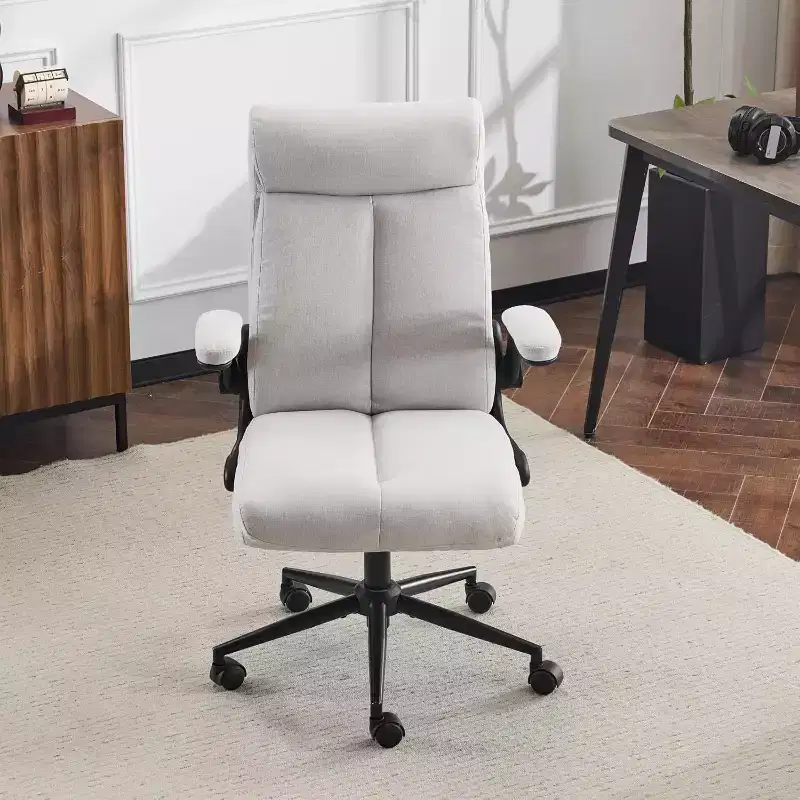 VINGLI Rolling Ergonomic Office Desk Chair with Padded Flip-up Arms, 360 Swivel High Back Executive Computer Chair with Wheels,