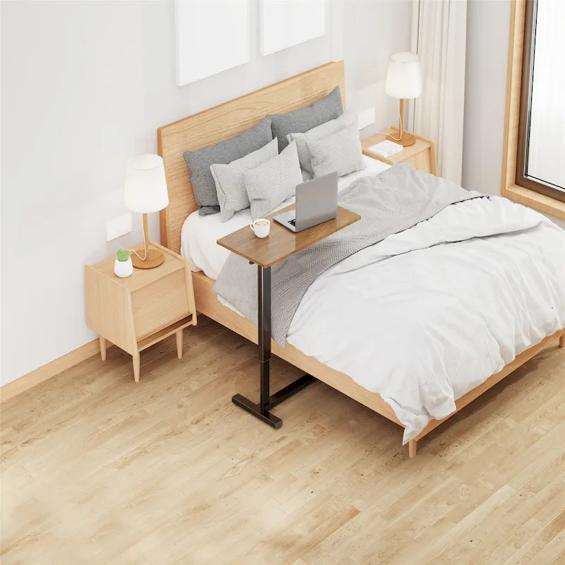 Rolling C Shape Laptop Adjustable Sofa Side Table Bedside Nightstand