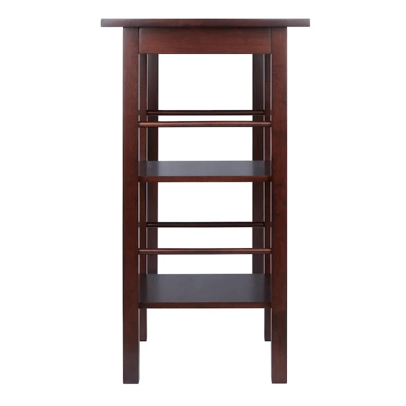 Egan Breakfast Kitchen Island with Shelves, Walnut - 45W x 19.7D x 36.2H