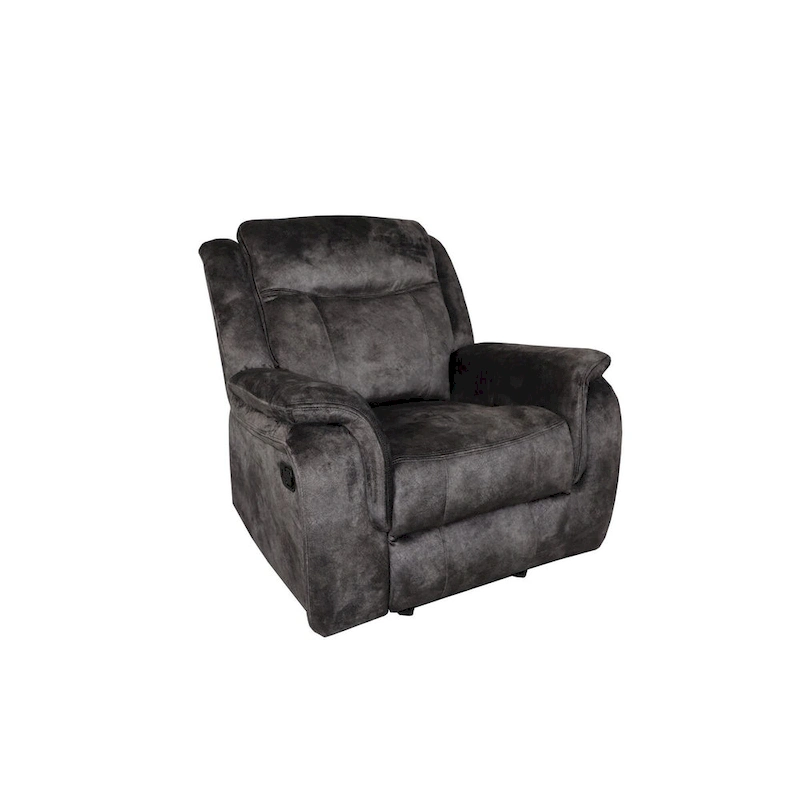 Harbor 39 Inch Manual Recliner Chair, Pocket Coils, Gray Faux Suede Velvet