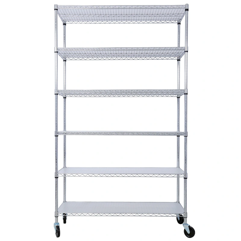 6-Tier Multifunctional Adjustable Shelf with Wheels, 6000LBS Capacity