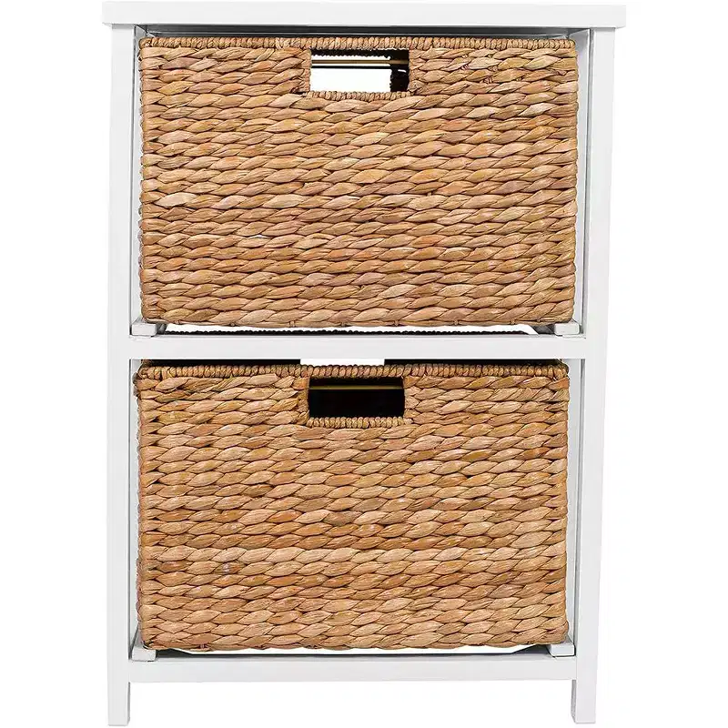 BirdRock Home Seagrass 2-Tier File Cubby Cabinet - Natural