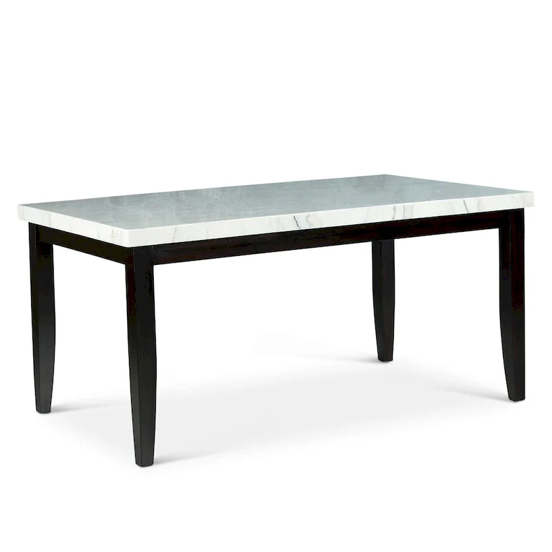 Black Ebony & White Marble Dining Set, Seats 4–6