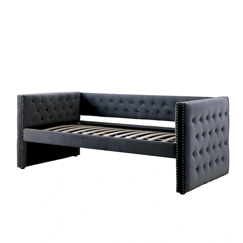 Gracewood Hollow Mokatsi Glam Tufted 2-Piece Daybed with Trundle Set