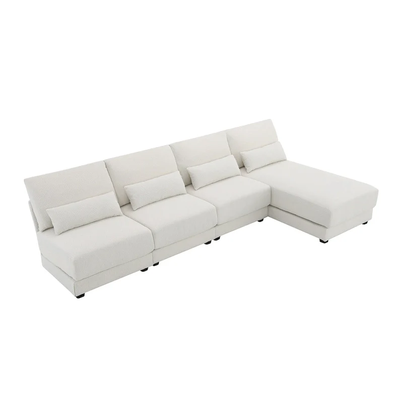 Convertible L-shaped Couch,Wide Seat Sectional Sofa wReversible Chaise