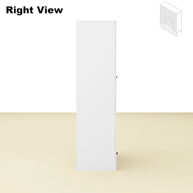 Wardrobe Armoire Closet 59W Large Freestanding Wardrobe Cabinet White