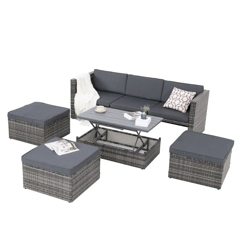 5 Set Seasonal PE Wicker Furniture