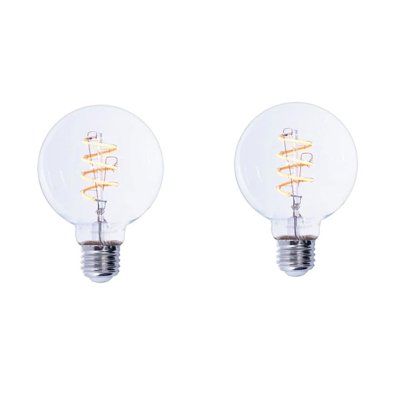 Bulbrite Pack of (2) 4 Watt Dimmable Antique Nostalgic Curved Filament LED Bulb