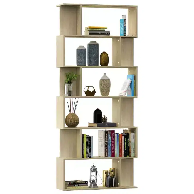 vidaXL Book Cabinet Sonoma oak Engineered wood 31.5 x 9.4 x 75.6 in