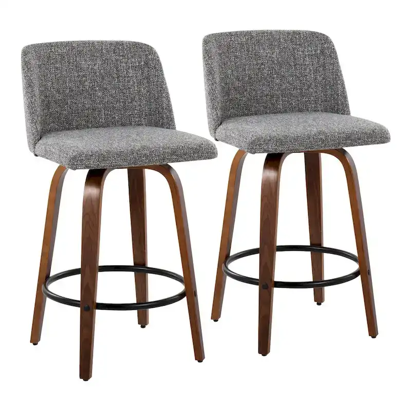 Vallberga 26 Counter Stool with Black Round Footrest (Set of 2)